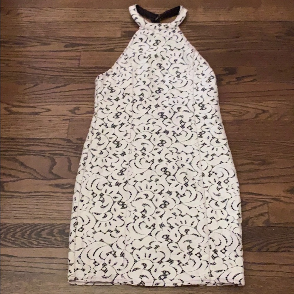 FRENCH CORNER SOHO LACE OVERLAY DRESS.